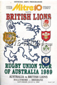 Australia v British Lions 1989 rugby  Programme